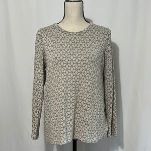 J. Jill Cream Tunic With Geometric Floral Pattern, XS